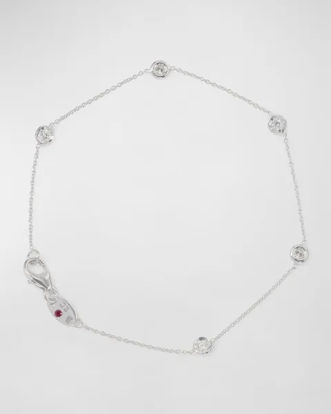18k Gold 5-Diamond Station Bracelet