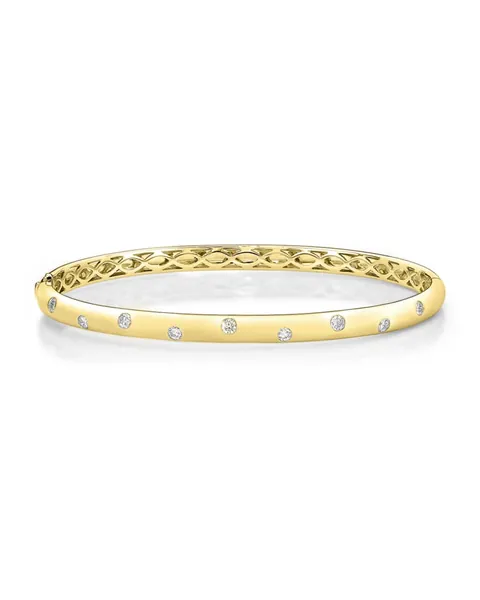 18k Gold Stardust Diamond Bangle
