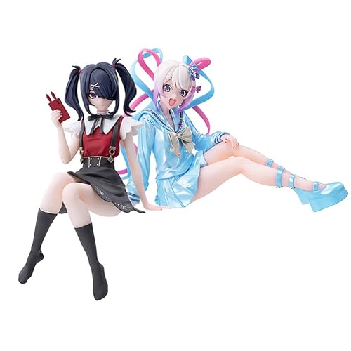 LUNK KAngel Figure AME-chan Anime Illustration Figure Anime Girl Figure Sitting Figurine Desktop Ornaments Collections - 2pcs - 9cm/13cm