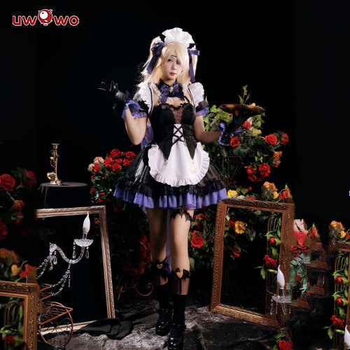 【In Stock】Uwowo Genshin Impact Fanart Fischl Maid Dress Cosplay Costume - 【In Stock】M