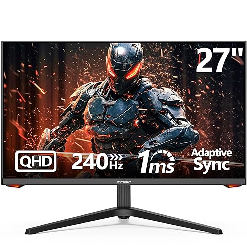 INNOCN 27G1S Écran PC Gaming 27 Pouces QHD 2560x1440, VA, 240Hz, 1ms, HDR 10, DCI-P3 89%, AMD FreeSync, HDMI2.1, DP1.4, réglable en Hauteur pour PC, Mac, Xbox
