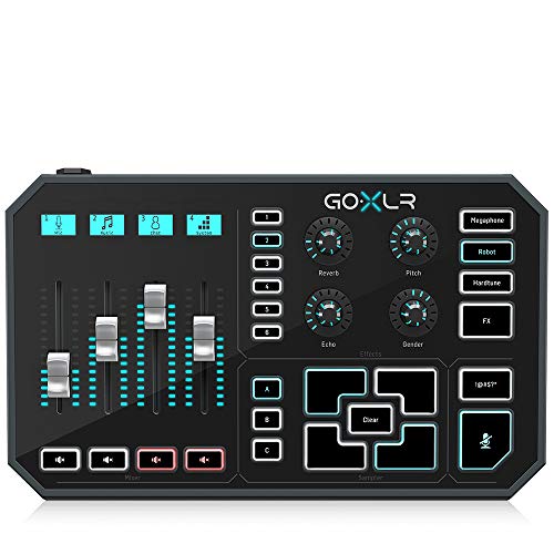 TC Helicon USB Plateforme de Diffusion en Ligne Révolutionnaire Goxlr avec Mélangeur 4 Canaux, Faders Motorisés, Table de son et Effets Vocaux ,Compatible PC Uniquement - GoXRL - Noir