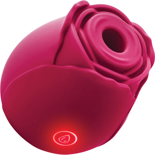 The Rose Silicone Rechargeable Clitoral Pressure Wave Stimulator - Red