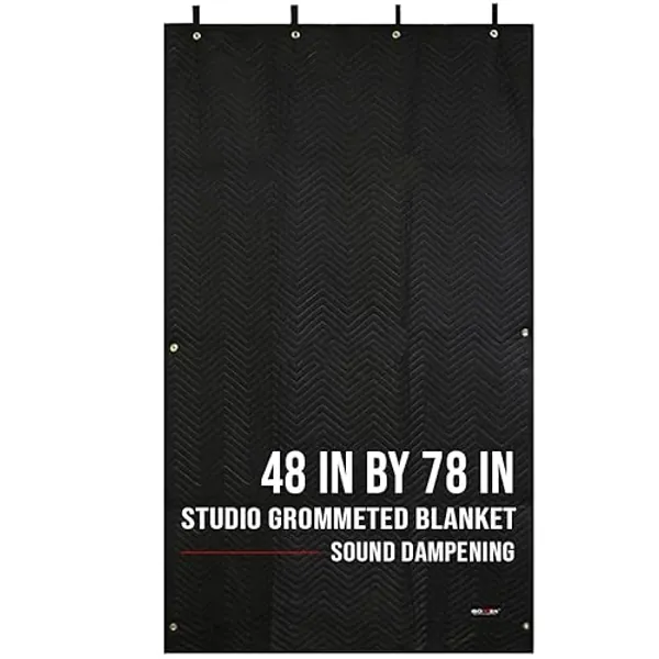 Boxer Studio Sound Dampening Blanket 48" x 78" - Door - Window - Insulated Blanket, Light Blocker, Sound Absorbing - Grommets and Loops - 2 Pack