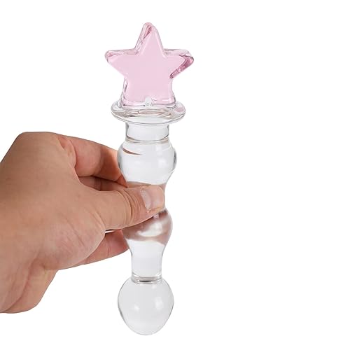 Glass Dildo Crystal Penis Glass Wand G-spot Stimulation Female Masturbator (Star) - Star