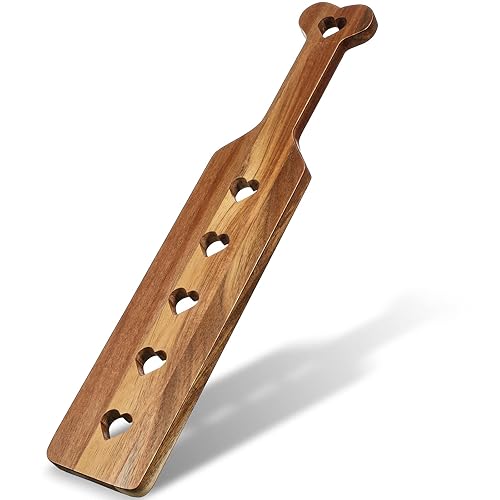 Valentine Wooden Paddle with Airflow Holes 13.4 Inch Acacia Fraternity or Sorority Greek Wood Paddle Solid Thick Lightweight Paddle with Smooth Surface