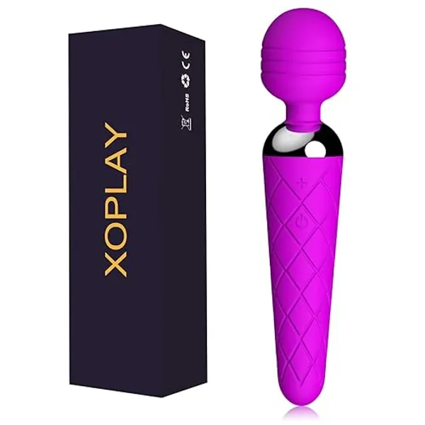 Vibrator for Women, Powerful G-spot Wand Dildo Vibrating Clitoral Vibrator with 12 Modes, XOPLAY Wireless Quiet Waterproof USB Rechargeable Anal Adult Sex Toys Gift for Couples Pleasure Masturbator - Purple