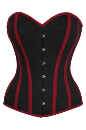 Single Layer Black and Burgundy Overbust Corset | 22" Corset (Suitable for 63-67cm Natural Waist)