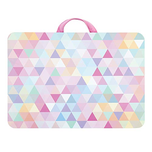 3C4G THREE CHEERS FOR GIRLS- Triangle Faux Fur Lap Desk - Portable Lap Pillow Desk for Kids with Media Slot - 12” x 16.9” Lap Desk for Laptop, Tablets, & Notebooks - Triangle Faux Fur Lap Desk