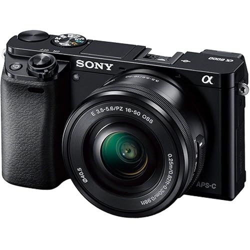 Sony Alpha a6000 Mirrorless Digitial Camera 24.3MP SLR Camera with 3.0-Inch LCD (Black) w/ 16-50mm Power Zoom Lens (Renewed) - Black - w/ 16-50mm - Base