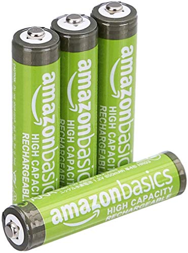 AmazonBasics AAA High-Capacity Rechargeable Batteries (4-Pack) Pre-charged - Packaging May Vary