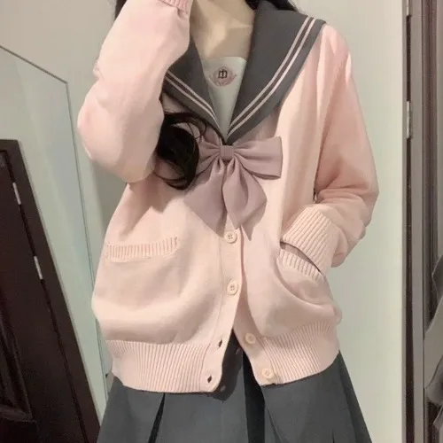 Pink uniform cardigan