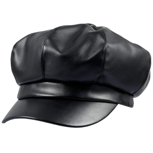 Sportmusies 8 Panels Newsboy Caps for Women, PU Leather Cabbie Painter Hat Gatsby Ivy Beret Cap