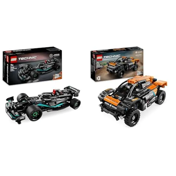 LEGO Technic Mercedes-AMG F1 W14 E Performance Pull-Back, Modell-Rennwagen & Technic NEOM McLaren Extreme E Race Car Set, Auto-Spielzeug mit Rückziehmotor