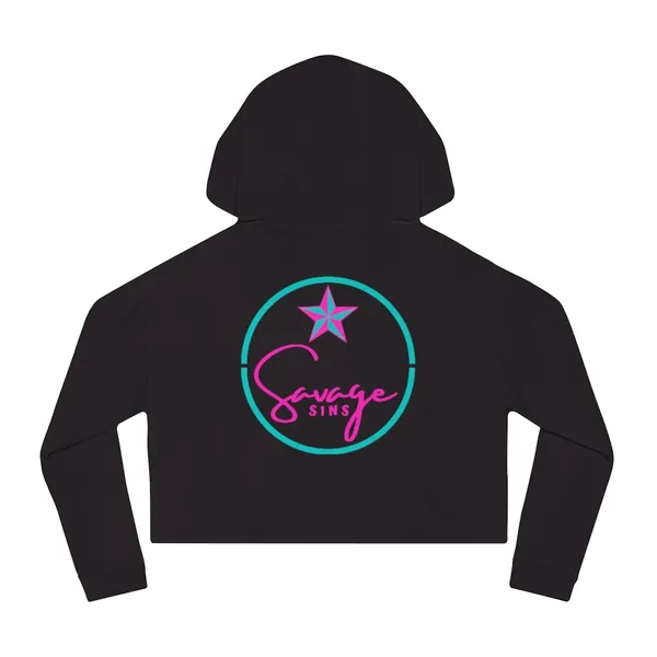 Neon Nights Logo Cropped Hooded Sweatshirt