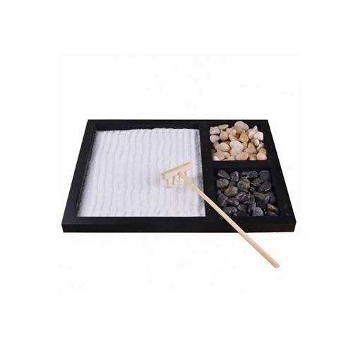 Kit de jardín Zen para escritorio, juego completo de terapia de escritorio Zen japonés relajante con rastrillo, bandeja de jardinería de arena estable, con roca - AliExpress 