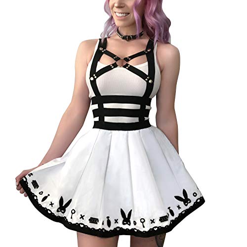 Littleforbig Overall Skirt Romper - Bunny Overall Skirt - XX-Large - White