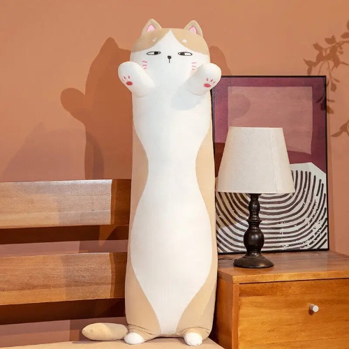 Jeremiah - Soft and cuddly long cat - Brown / 90cm