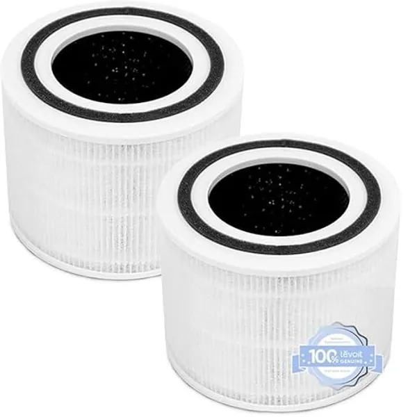 LEVOIT Genuine Core 300-P Air Purifier Replacement Filter, 3-In-1 Filter, High-Efficiency Activated Carbon, Core300-RF, 2 Pack, White