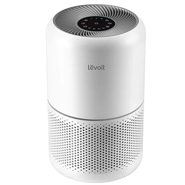 LEVOIT Air Purifier for Home Allergies Pets Hair in Bedroom, Covers Up to 1095 ft² by 45W High Torque Motor, 3-in-1 Filter with HEPA Sleep Mode, Remove Dust Smoke Pollutants Odor, Core300-P, White
