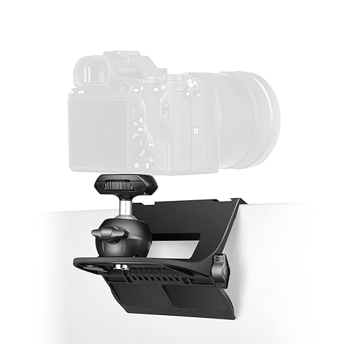 【CM01】 RAUBAY Monitor Top Camera Mount Clamp, Hanging Webcam Stand with 1/4" Screw, for Live Stream, Video Conferencing, YouTube, TikTok, etc.