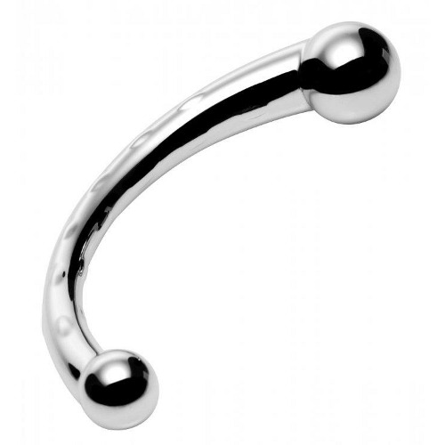 Curvy Steel Dildo - Silver