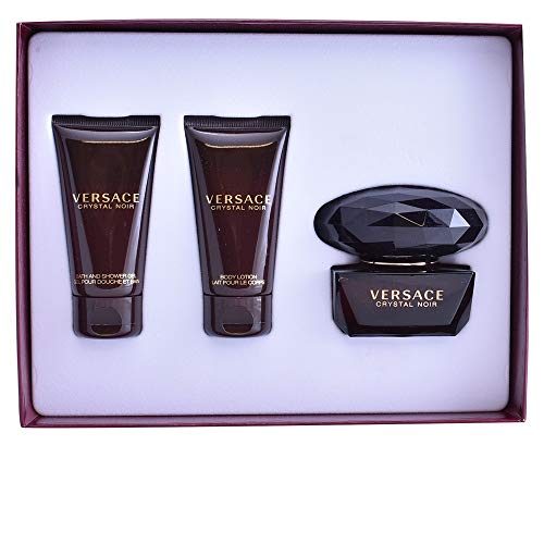 Versace Crystal Noir Perfume 3 Piece Gift Set - 1.7 Oz Eau De Toilette Spray, 1.7 Oz Body Lotion, 1.7 Oz Bath And Shower Gel For Women