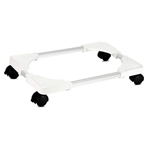 Liitrton Mobile CPU Stand Adjustable Computer Tower Stand with 4 Caster Wheels Fits Most PC (White) - White