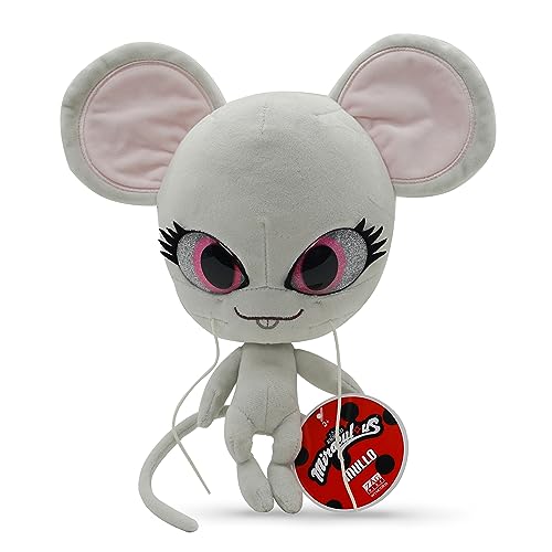 Miraculous Ladybug - Kwami Mon Ami Mullo, 9-inch Mouse Plush Toys for Kids, Super Soft Stuffed Toy with Resin Eyes, High Glitter and Gloss, and Detailed Stitching Finishes (Wyncor) - Mullo