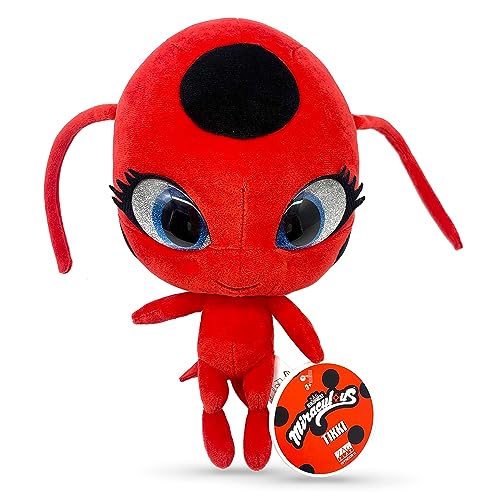 Miraculous Ladybug - Kwami Mon Ami Tikki, 9-inch Ladybug Plush Toys for Kids, Super Soft Stuffed Toy with Resin Eyes, High Glitter and Gloss, and Detailed Stitching Finishes (Wyncor) - Tikki
