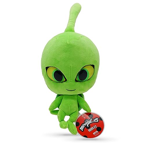 Miraculous Ladybug - Kwami Mon Ami Wayzz, 9-inch Turtle Plush Toys for Kids, Super Soft Stuffed Toy with Resin Eyes, High Glitter and Gloss, and Detailed Stitching Finishes (Wyncor) - Wayzz