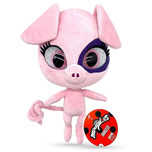 Miraculous Ladybug - Kwami Mon Ami Daizzi, 9-inch Pig Plush Toys for Kids, Super Soft Stuffed Toy with Resin Eyes, High Glitter and Gloss, and Detailed Stitching Finishes (Wyncor) - Daizzi