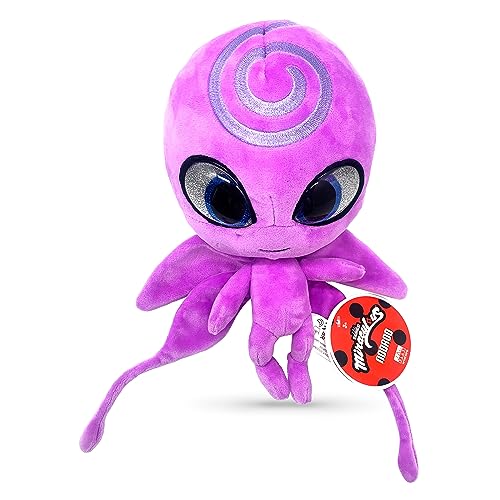 Miraculous Ladybug - Kwami Mon Ami Nooroo, 9-inch Butterfly Plush Toys for Kids, Super Soft Stuffed Toy with Resin Eyes, High Glitter and Gloss, and Detailed Stitching Finishes (Wyncor) - Nooroo