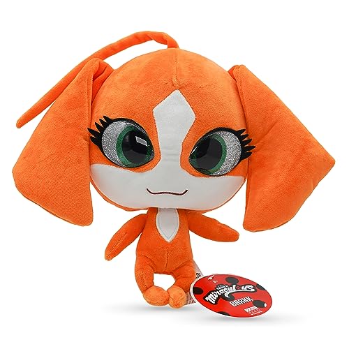 Miraculous Ladybug - Kwami Mon Ami Barkk, 9-inch Dog Plush Toys for Kids, Super Soft Stuffed Toy with Resin Eyes, High Glitter and Gloss, and Detailed Stitching Finishes (Wyncor) - Barkk