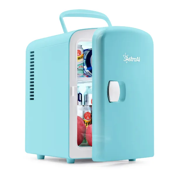 AstroAI 2 in 1 Mini Kühlschrank, 4 Liter Tiffany Blau