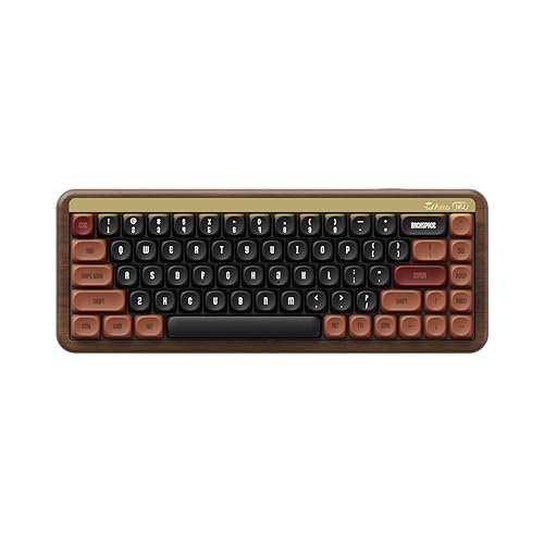Akko Mechanical Gaming Keyboard with Walnut Wooden Case, MU01 Autumn 65% 68-Key RGB 2.4G Wireless/Bluetooth/Wired Hot-swappable Keyboard with PBT Dye-Sub Keycaps for Mac & Win - Akko Rosewood Switch - Autumn