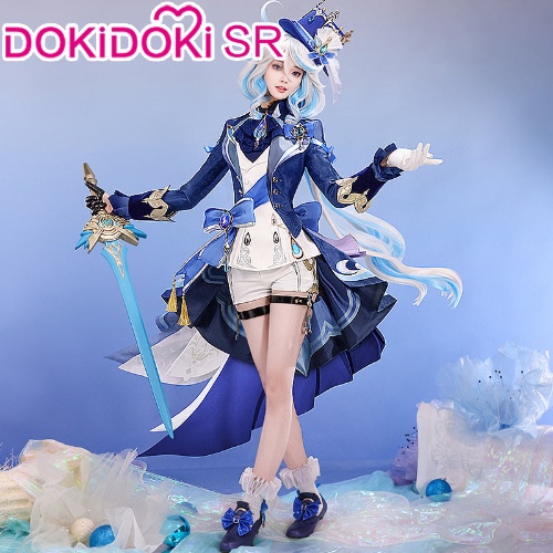 【Size S-2XL】DokiDoki-SR Game Genshin Impact Cosplay Fontaine Furina Costume / Shoes Dark Furina Focalors | Original Ver. Costume Only-S-PRESALE