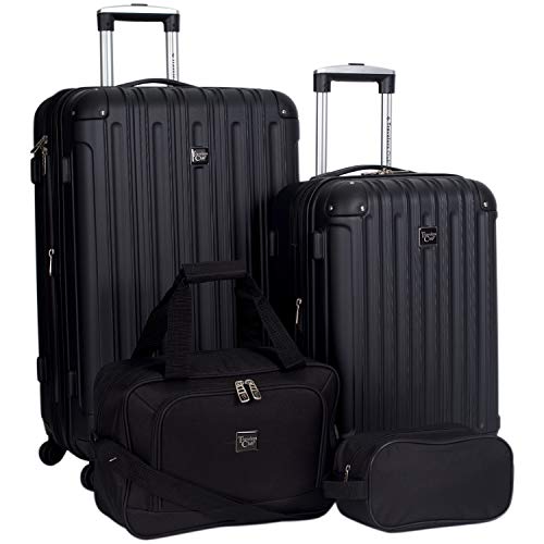 Travelers Club Midtown Hardside 4-Piece Luggage Travel Set, Expandable, Black - 4-Piece Set - Black