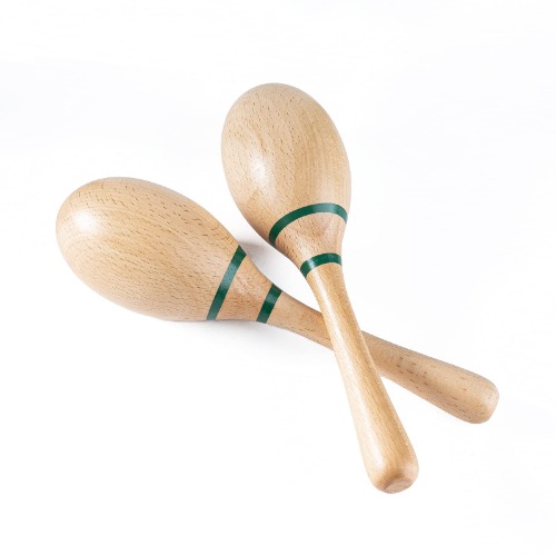 Musfunny Maracas Hand Percussion Rattles,Beech Wood Material Rumba Shakers with Clear and Professional Sounds Musical Instrument for Party,Games (Natural) - Natural