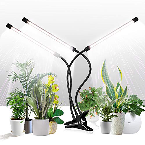 GHodec Grow Light for Indoor Plants,6000K 126LED Clip Plant Lights with Flexible Gooseneck & Timer Setting 4/8/12H,5 Dimmable Levels - 75W