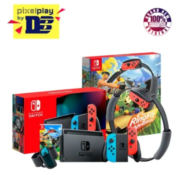 Nintendo Switch Console with NSW Ringfit Adventure MDE Bundle