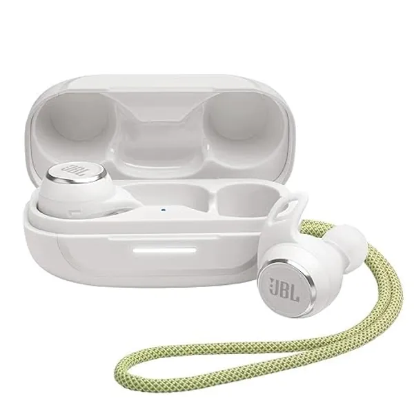 JBL Reflect Aero Waterproof In-Ear Earphones with True Adaptive Noise-Cancelling Technology and 8-Hour Battery Life, White - White - Reflect Aero