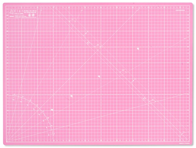 Elan Tappetino da Taglio A2 Rosa e Viola, Tappetino Taglio 60 x 45 cm, Piano da Taglio, Tappetino Autorigenerante 5 Strati pvc, Cutting Mat Artigianale, Base di Taglio per Taglierine