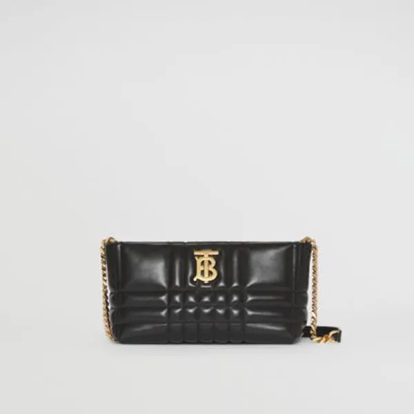 Bolsa Lola de couro de cordeiro em relevo - Pequena (Preto) - Mulheres | Burberry® oficial