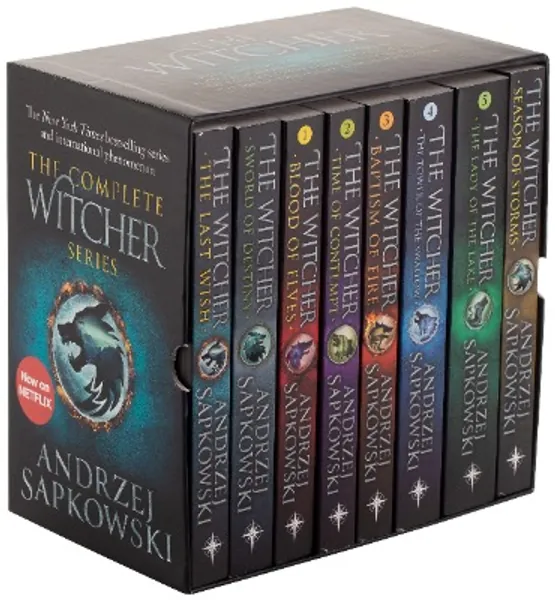 The Witcher Boxed Set: The Last Wish, Sword of Destiny, Blood of Elves, Time of Contempt, Baptism of Fire, The Tower of The Swallow, The Lady of the Lake, Season of Storms