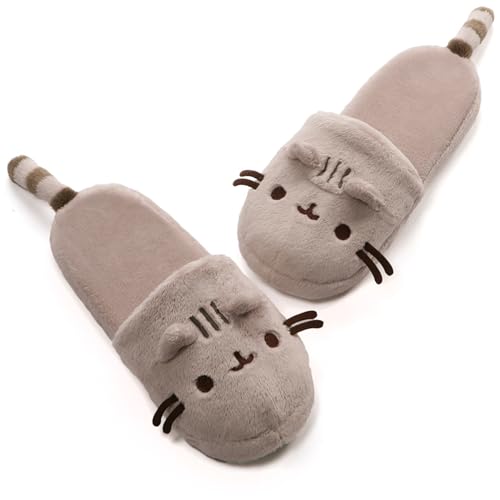 GUND Pusheen Cat Plush Stuffed Animal Slippers, Tan, 12" - 12" - Tan