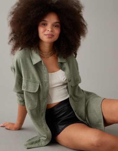 AE Oversized Fleece Shacket