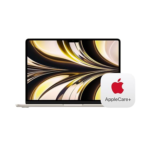 Apple 2022 MacBook Air Laptop with M2 chip: Built for Apple Intelligence, 13.6-inch Liquid Retina Display, 16GB RAM, 256GB SSD Storage; Starlight with AppleCare+ (3 Years) - 16GB Unified Memory, 256GB SSD Storage - Starlight - with AppleCare+ (3 Years)