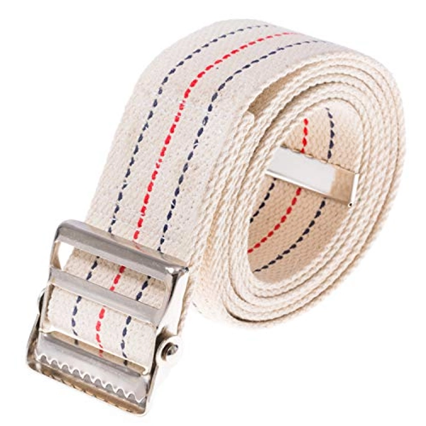COW&COW Transfer and Gait Belt 60inch - Transfer Walking and Standing Assist Aid For Caregiver Nurse Therapist 2 inches- with Metal Buckle(Beige)