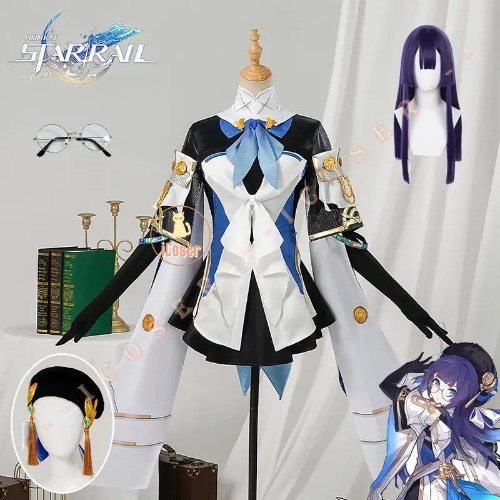 Pela Cosplay Costume Honkai Star Rail Wig Dress Game Uniform Pelageya Sergeyevna Glasses Hat Symbol Hairpin Halloween Women Prop - AliExpress 